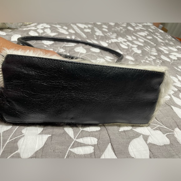 DAMARE, WOMEN'S SHOULDER BAG, Genuine cowhide leather, black white - Picture 9 of 17